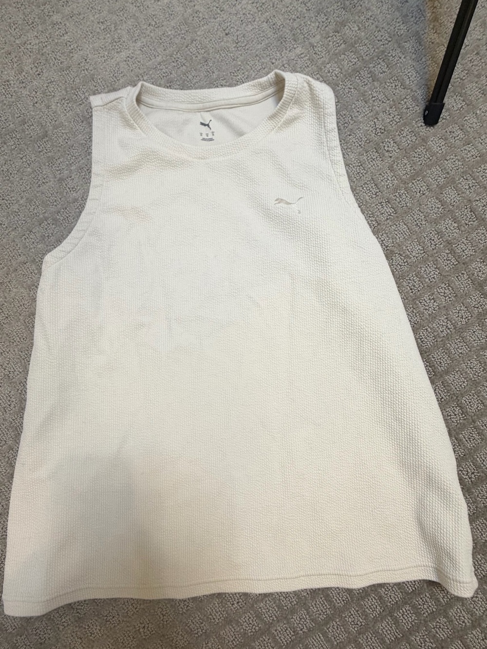 Puma White Girls' Athletic Tank Top with Subtle Logo